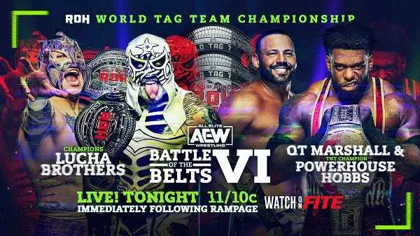 TNT Drama will broadcast live today, April 7, the sixth edition of AEW Battle of The Belts live from the Ryan Center in Kingston, RI. The show will air on TNT and FITE TV after AEW Rampage. Next, we leave you with the announced combats and schedules. Updated billboard AEW Battle of the Belts VI AEW International Championship Orange Cassidy (c) vs. Dralistic TBS Championship Jade Cargill (c) vs. Billie Starkz ROH World Tag Team Championships Lucha Brothers (Penta El Zero M and Rey Fenix) (c) vs. Powerhouse Hobbs and QT Marshall